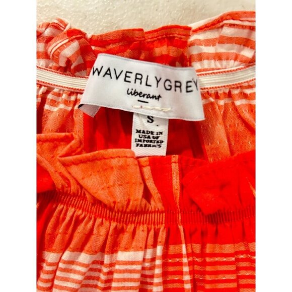 Waverly Grey Women's Orange Plaid Peplum Blouse Size Small - Picture 4 of 6